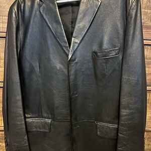 Alfani Black Genuine Leather Jacket